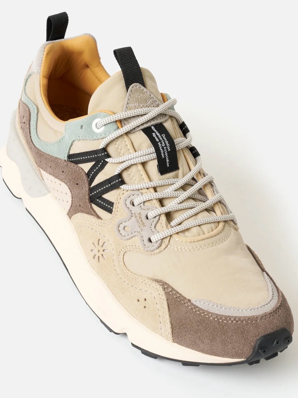 NWT Flower Mountain YAMANO 3 UNI Suede and technical fabric sneakers Sand/Beige - Picture 2 of 14